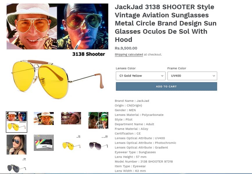 3138 SHOOTER Vintage Aviation Glasses Yellow Lens Aviator Men Women 1