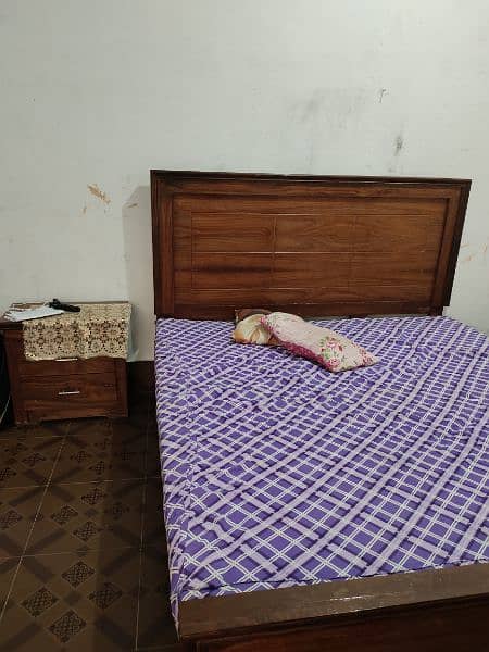 Pure Wooden Bed and mattress for Sell 1