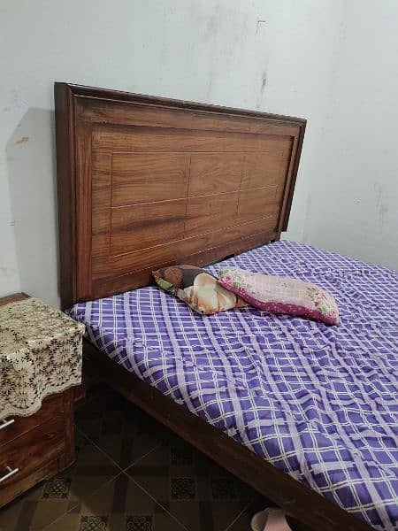 Pure Wooden Bed and mattress for Sell 3