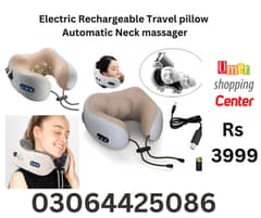 Electric Rechargeable Travel Neck pillow Automatic massager 0