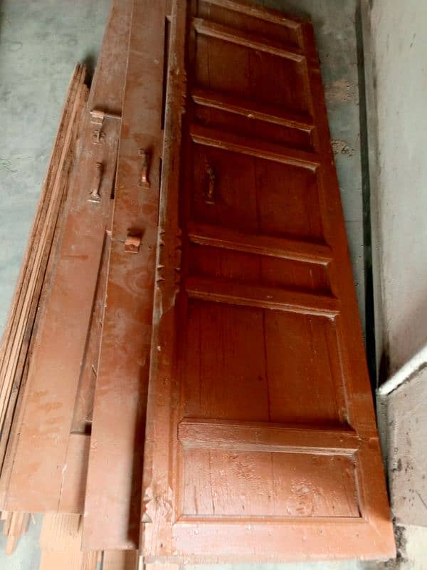 2 wood single door. 2