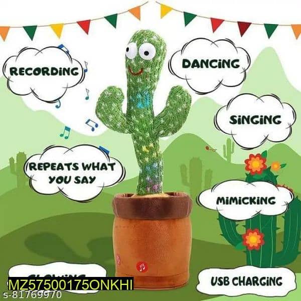 Dancing Cactus Plush Toy For Kids 0