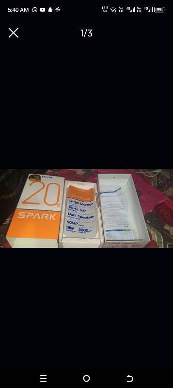 tecno spark 20c 2024 new model 3month used 8 128 gb 7