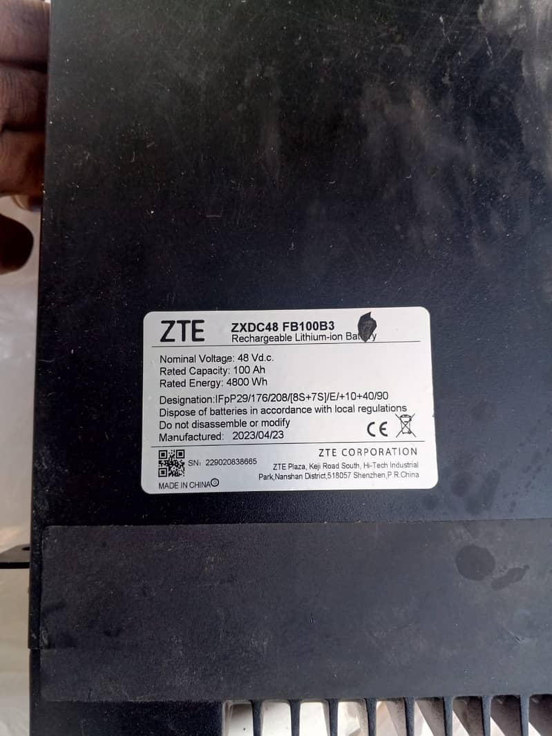 ZTE ZXDC48 FB100B3 Litihium Ion Battery For Sale 1