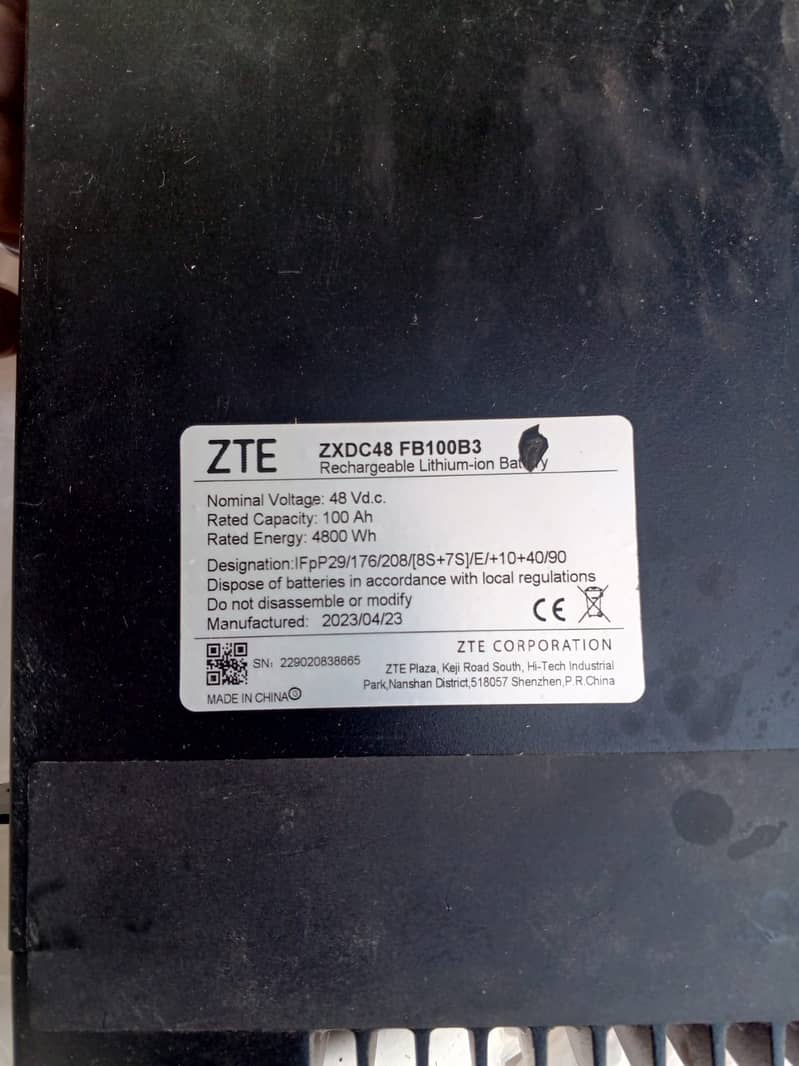 ZTE ZXDC48 FB100B3 Litihium Ion Battery For Sale 3