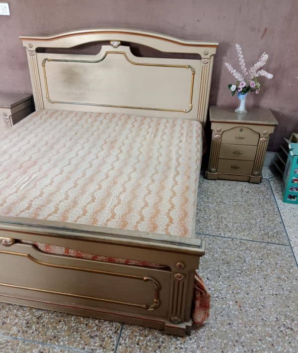 Bed Set / Bedroom Set / Wooden Bed / Bed with side Table Dressing 0