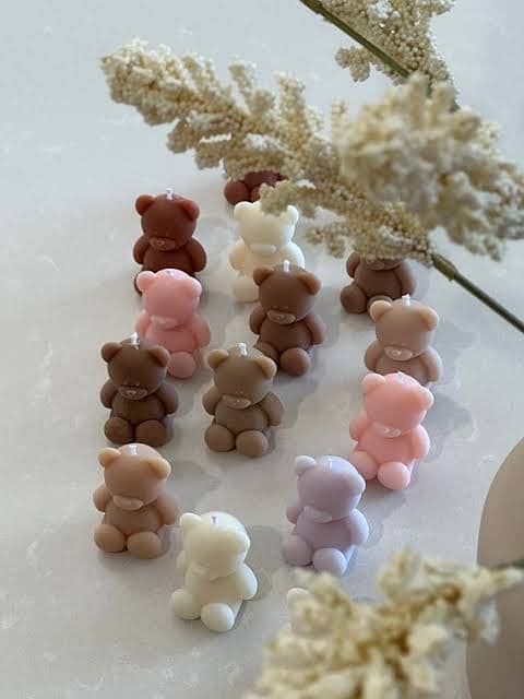 teddy bear scented candles /gift /decor 2