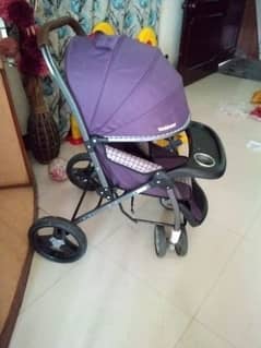 purple colored pram