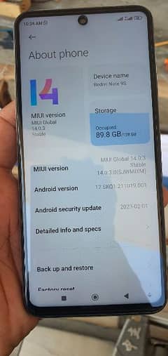 Redmi note 9s 6RAM 128GB memory