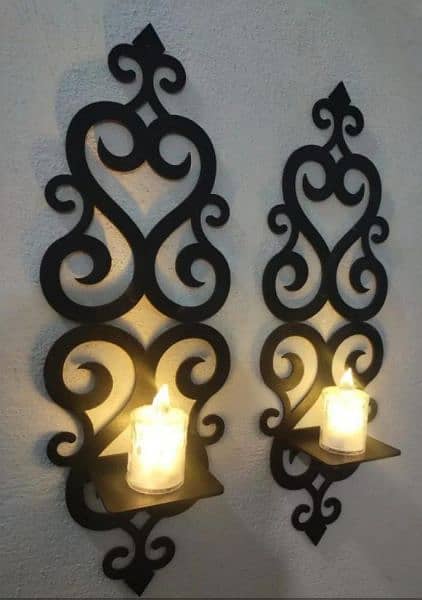 2 pc wall decoration piece and candle holders 1