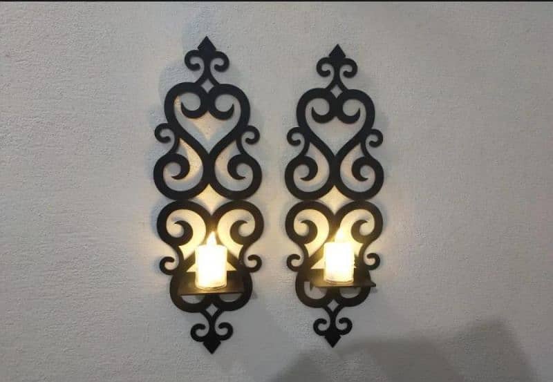 2 pc wall decoration piece and candle holders 3