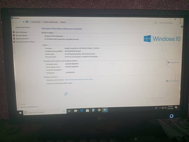 HP PC i3 3rd generation 9 GB rem 1000 GB hard 4