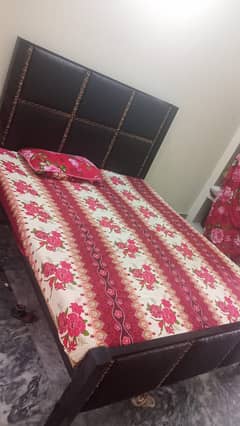 Iron Double bed with mattress for sell