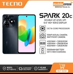 Tecno spark 20c 8gb + 128