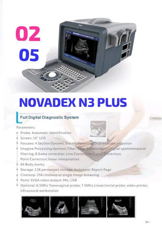 NOVADEX N3 PLUS /ORIAL PLUS PORTABLE HD LCD ULTRASOUND MACHINE 1