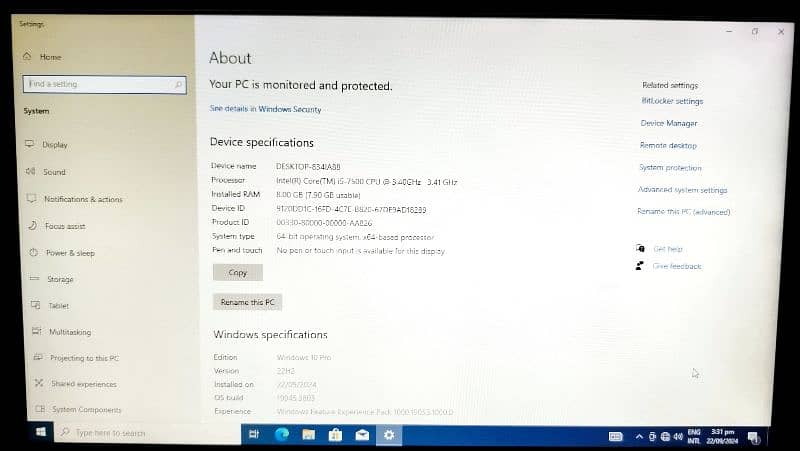 HP ProDesk 400 G4 i5 - 7th Generation 8+1TB HDD &  20 Inches Flat LED 5