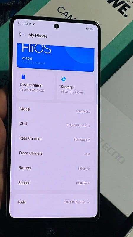 tecno camon 30 8/256 full box 9/10 10 month wranty 03024577198 7