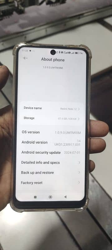 Redmi  note12 8/128 full box salle pnal chnge only 3