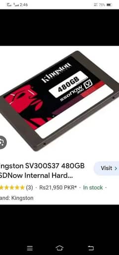 480 GB hard disk SSD Kingston used health 100 0