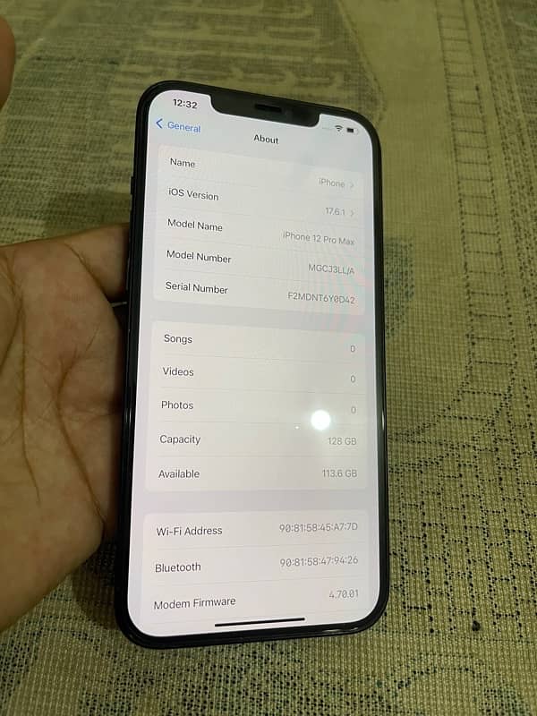 iphone 12 pro max pta approved 128gb 7