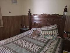 double wooden bed