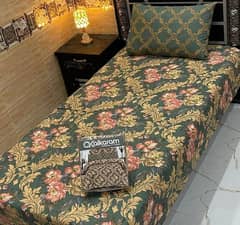 4 Pcs Cotton Salonica Printed Single Bedsheet