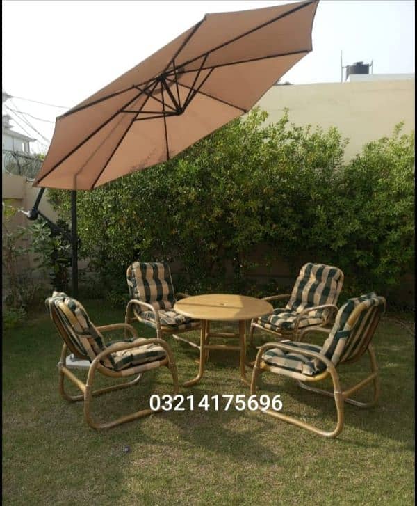 OUTDOOR GARDEN RATTAN UPVC FURNITURE SOFA SET CHAIRS TABLE UMBRELLA 4