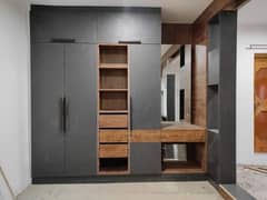 wardrobe and kitchen cabinet