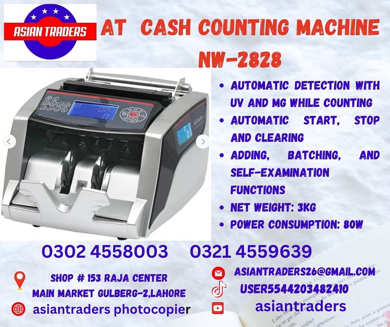 Cash counting machine mix value Bill counter with fake detect on Sale 0