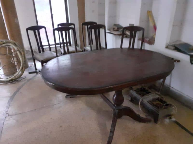 MADE FROM HIGH QUALITY WOOD DINING TABLE WITH 6 CHAIRS IS FOR SALE 1