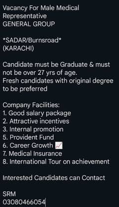 Medical Sales Representative Required 0