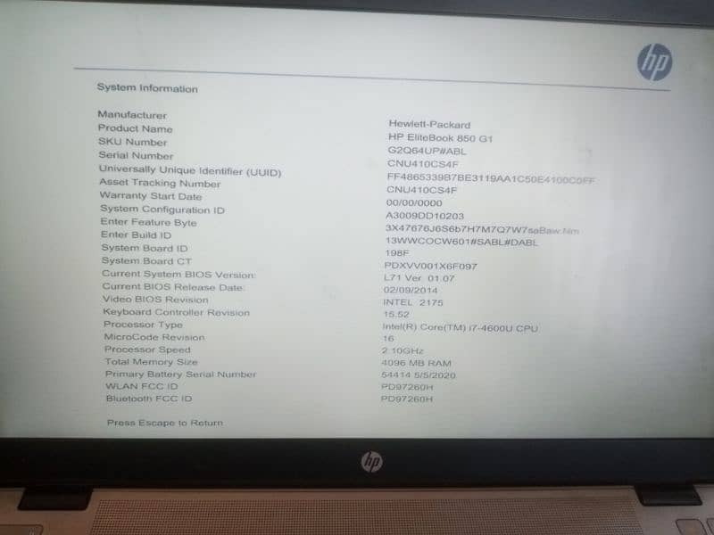 Hp Elite book 850 G1 for sale 3