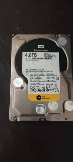 WD Black 4TB Hardrive, 7200rpm, Good Condition, HDD, Hardisk