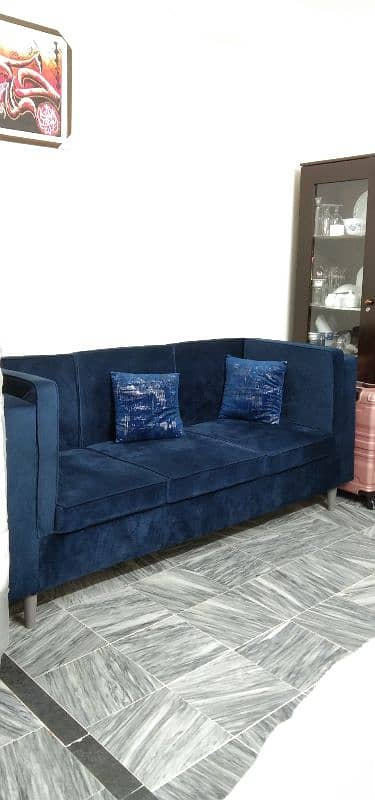 Welvet  5 Seater Sofa in Royal Blue Color 8