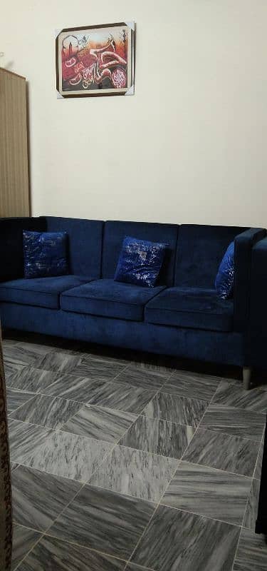 Welvet  5 Seater Sofa in Royal Blue Color 10