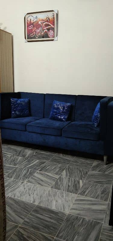 Welvet  5 Seater Sofa in Royal Blue Color 11