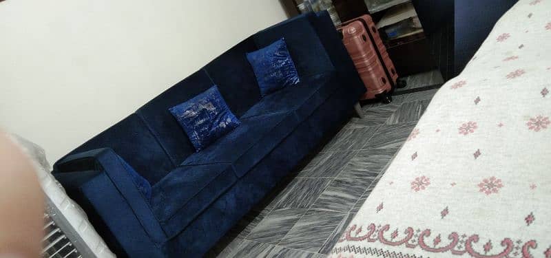 Welvet  5 Seater Sofa in Royal Blue Color 12