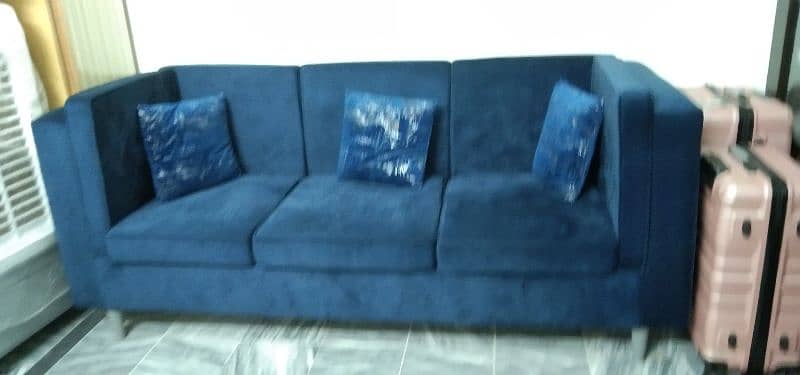 Welvet  5 Seater Sofa in Royal Blue Color 13