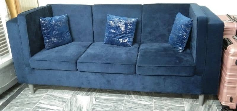 Welvet  5 Seater Sofa in Royal Blue Color 14