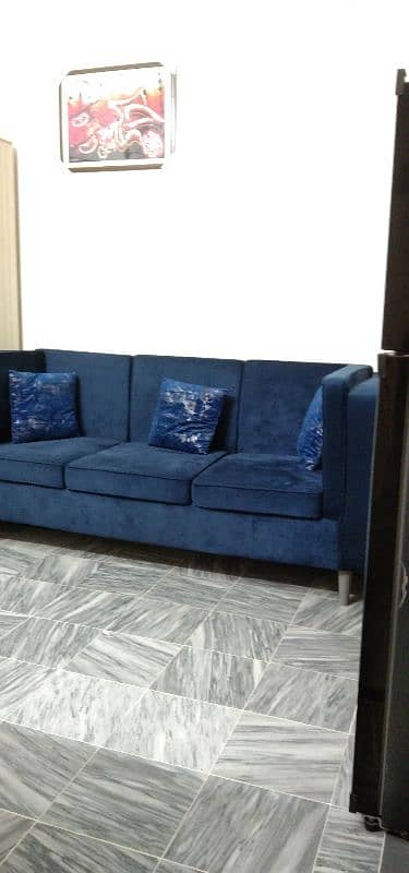 Welvet  5 Seater Sofa in Royal Blue Color 15