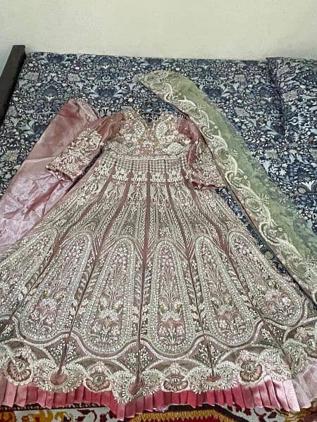 bridal maxi,  party wear, maxi full embroidered, bridal dress, 4