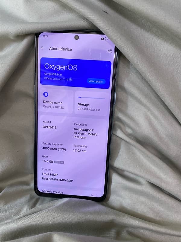 One plus 10T 16+256 GB 4