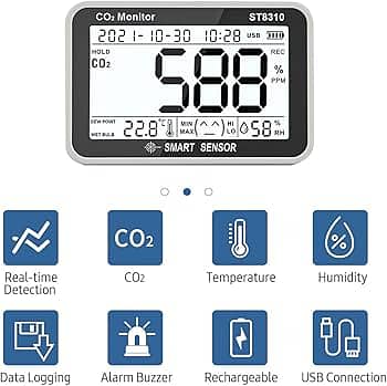 ST8310 SMART SENSOR 3 In 1 Indoor Co2 Temperature price in pakistan 1