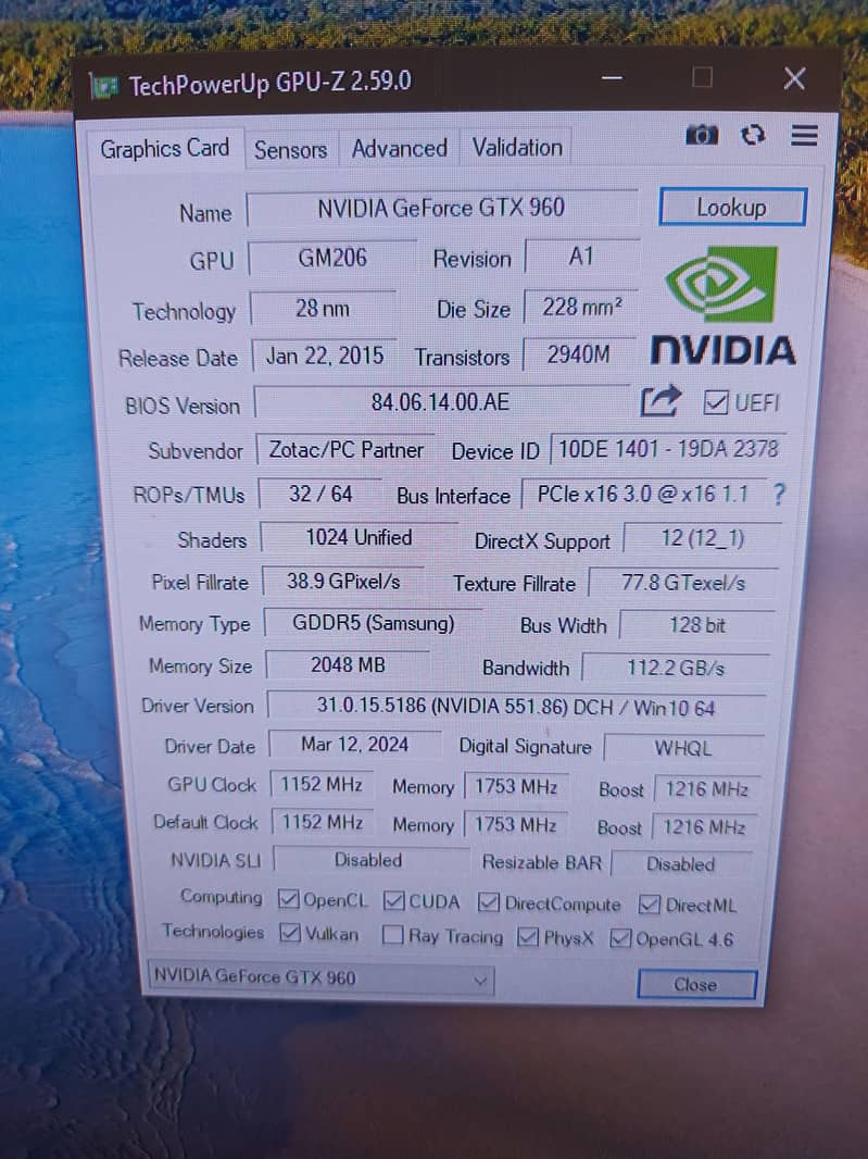 nvidia gtx960 2gb 1