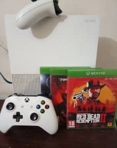 XBOX ONE S WITH 2 CONTROLLER‚ GTAV ‚ Fifa 18 ‚ TEKKEN 7 ‚ RDR2