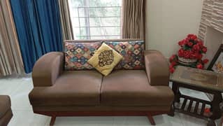 3 seater and 2 seater (two sofas) brown sofa set for sale 0