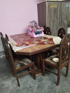 Dining Table 8 chairs pure wooden For Sale