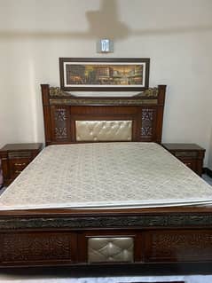 Bed, side tables and dressing table