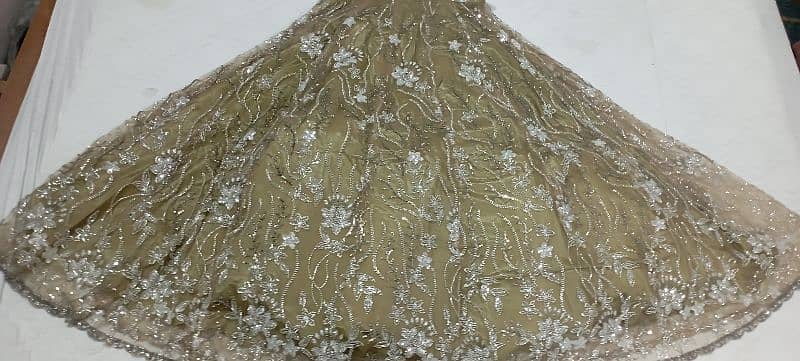 Heavywork Mehndi Bridal Lehnga with same Choli And Duppatta 12