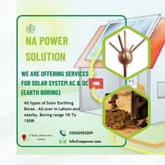 Solar Earthing Bore AC/DC Rs 28000 2 bore with material